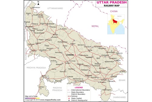 Uttar Pradesh Railway Map